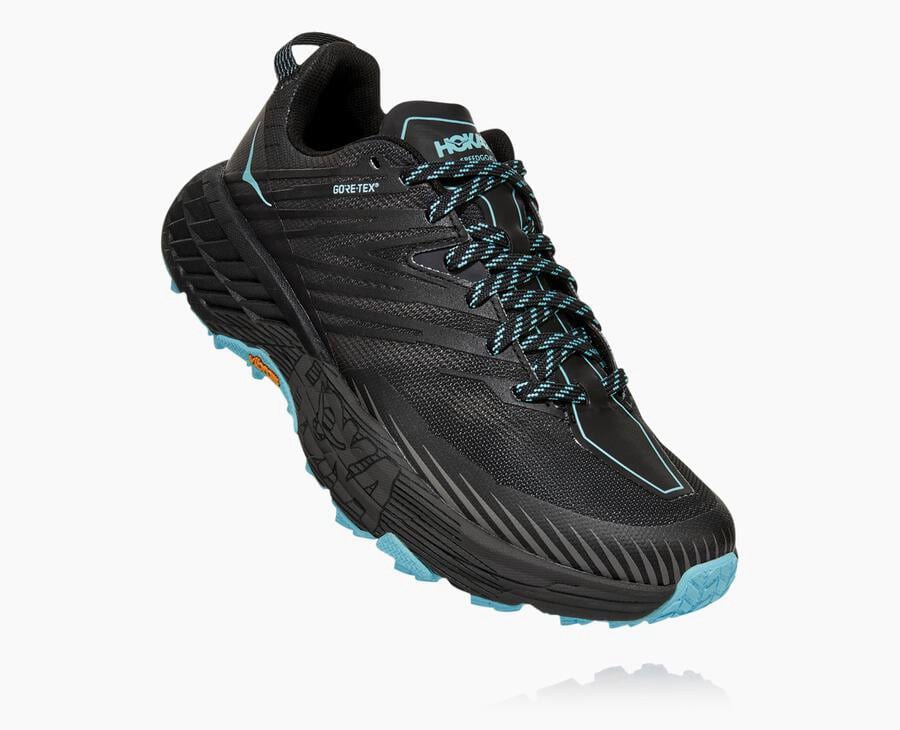 Trail Shoes Womens - Hoka One One Speedgoat 4 GORE-TEX - Black - GEBNPHI-90